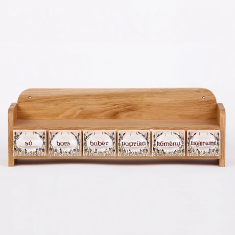 Fűszertartó – 6 fiókos,egysoros,levendulás