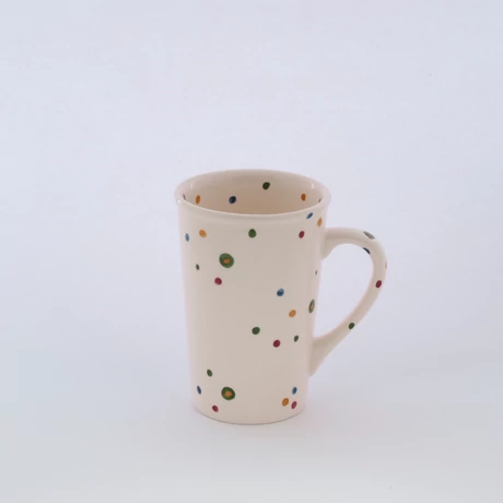 Szívószálas bögre pöttyös