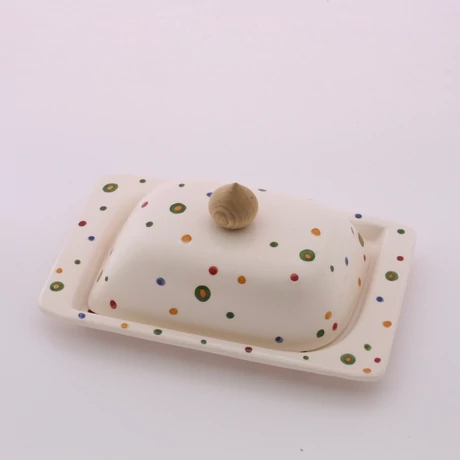 Szögletes vajtartó pöttyös