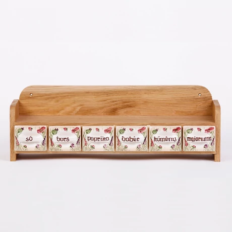 Fűszertartó – 6 fiókos,egysoros, pipacsos