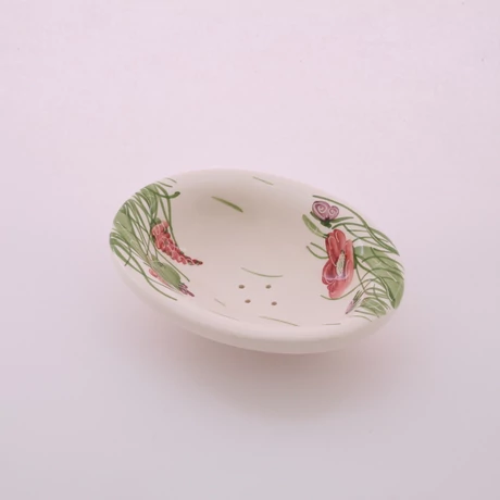 Szappantartó pipacsos fehér