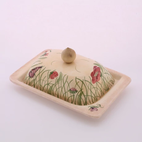 Szögletes vajtartó pipacsos